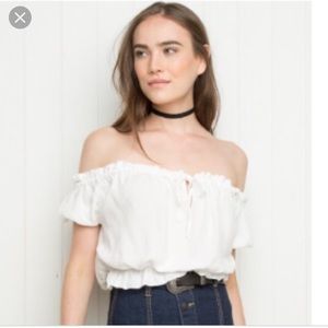 Brandy Melville white Ezra top